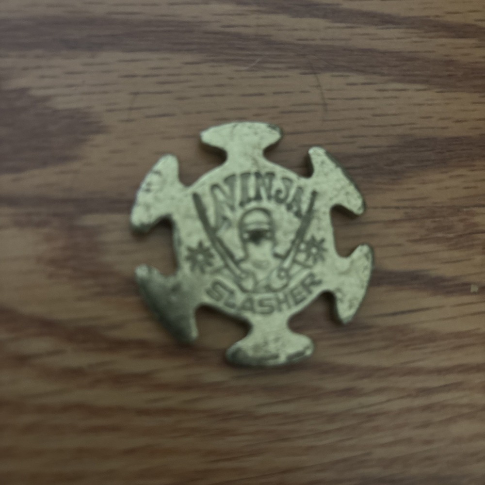 Vintage Pog Ninja Slasher Brass Slammer Star Saw Blade